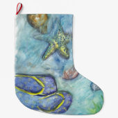 Strand-Thema-WeihnachtsStrumpf Großer Weihnachtsstrumpf (Vorderseite)