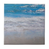 Strand Themed Blue White Ocean Waves Nautic Fliese (Vorderseite)