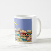 Strand-Themen-Tasse. Strand-Kaffeetasse. Kaffeetasse (VorderseiteRechts)