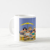 Strand-Themen-Tasse. Strand-Kaffeetasse. Kaffeetasse (Vorderseite Links)