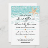 Strand-themenorientierte Hochzeits-Einladung mit Einladung (Vorne/Hinten)