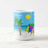 Strand-themenorientierte Hochzeits-Geschenke 2 Kaffeetasse (Mittel)
