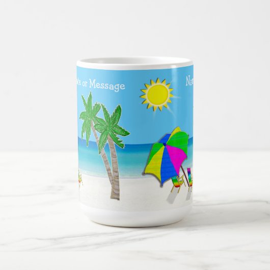 Strand-themenorientierte Hochzeits-Geschenke 2 Kaffeetasse (Mittel)