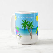 Strand-themenorientierte Hochzeits-Geschenke 2 Kaffeetasse (Vorderseite Links)