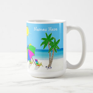 Strand-themenorientierte Hochzeits-Geschenke 2 Kaffeetasse