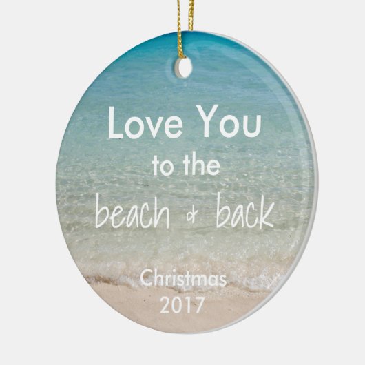 Strand-themenorientierte Verzierung mit Zitat Keramik Ornament (Links)