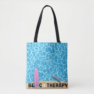 Strand-Therapie-Surfboard-Sommer-Poster Tasche