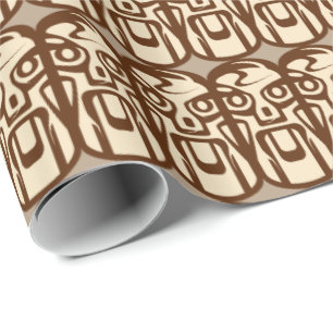 Strand-Tiki-Gesichtsmuster-Wrap-Papier Geschenkpapier
