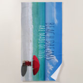 Strand-Träume zitieren tropische moderne Strandtuch (Vorderseite)