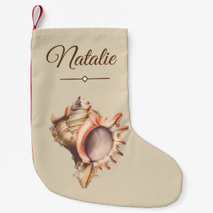 Strand-Tritonshorn-Seashell u. Name Kleiner Weihnachtsstrumpf