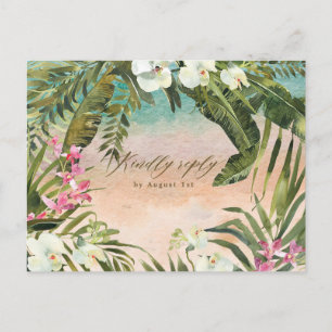 Strand Tropical aloha Hochzeit rsvp Postkarte