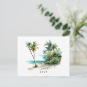 Strand Tropical aloha Hochzeit rsvp Postkarte (Stehend Vorderseite)