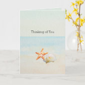 Strand Tropical mit Starfish und Conch    Karte (Gelbe Blume)