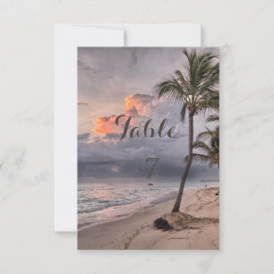 Strand Tropical, Palm Table Card Einladung