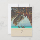 Strand Tropical, Palm Table Card Einladung (Vorderseite)