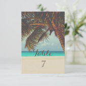 Strand Tropical, Palm Table Card Einladung (Stehend Vorderseite)