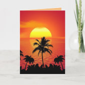 STRAND TROPICAL SUNSET KUNST SCHÖNE GEBURTSKARTE KARTE (Vorderseite)