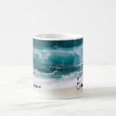 Strand Tropical Waves Sand Moderne Name Kaffeetasse (Mittel)