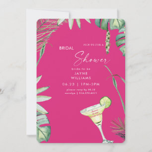 Strand Tropics Hot Pink Margarita Brautparty Einladung