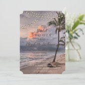 Strand tropisch, Palm Brautparty Einladung (Stehend Vorderseite)