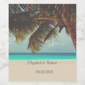 Strand tropisch, Palm Weinetikett (Einzelnes Label)