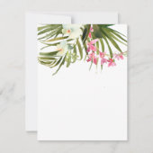 Strand Tropisch rosa Weiße Blumenorchideen Leere Mitteilungskarte (Vorderseite)