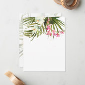 Strand Tropisch rosa Weiße Blumenorchideen Leere Mitteilungskarte (Vorderseite/Rückseite Beispiel)