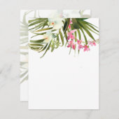 Strand Tropisch rosa Weiße Blumenorchideen Leere Mitteilungskarte (Vorne/Hinten)