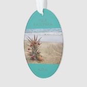 Strand-tropische Ananas-Weihnachtsverzierung Ornament (Vorderseite)