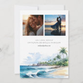 Strand tropische Wasserfarbe Save The Date (Rückseite)