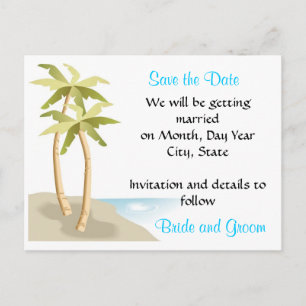 Strand/tropisches Save the Date Wedding Postkarte
