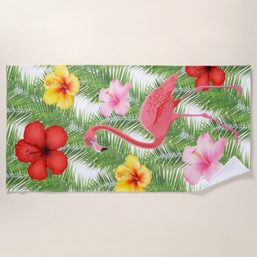 Strand Tuch-Flamingo Strandtuch (Vorderseite)