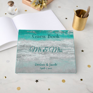 Strand Türkis Tropischer Ozean Wellen Hochzeit Gästebuch