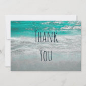 Strand Türkis Weiße Küste Welle Ozean Vielen Dank Dankeskarte (Vorderseite)