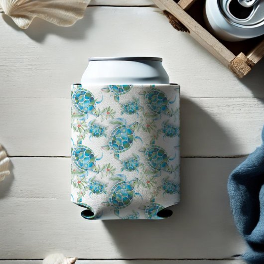 Strand Türkisches Meer Schildkröte Wasserfarbe Dosenkühler