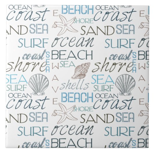Strand-Typografie Fliese (Vorderseite)