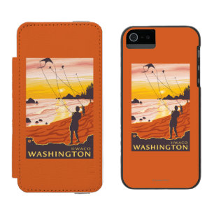 Strand u. Drachen - Ilwaco, Washington Incipio Watson™ iPhone 5 Geldbörsen Hülle