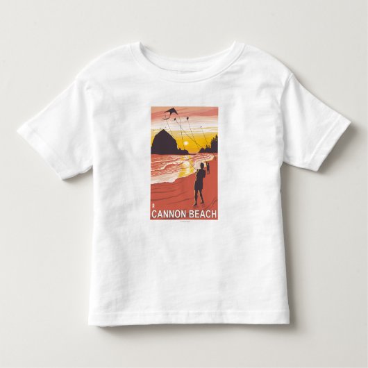 Strand u. Drachen - Kanonen-Strand, Oregon Kleinkind T-shirt (Vorderseite)