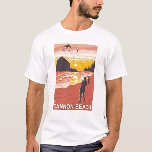 Strand u. Drachen - Kanonen-Strand, Oregon T-Shirt (Vorderseite)