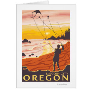 Strand u. Drachen - Lincoln-Stadt, Oregon
