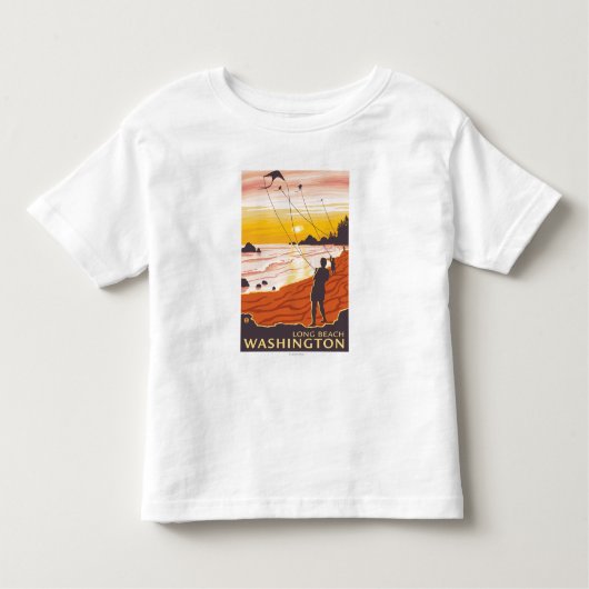 Strand u. Drachen - Long Beach, Washington Kleinkind T-shirt (Vorderseite)