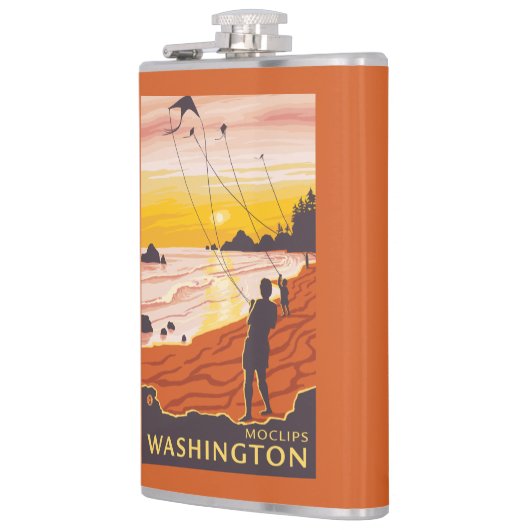 Strand u. Drachen - Moclips, Washington Flachmann (Links)