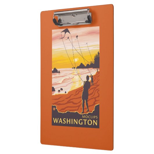 Strand u. Drachen - Moclips, Washington Klemmbrett (Links)