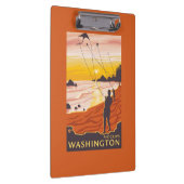 Strand u. Drachen - Moclips, Washington Klemmbrett (Rechts)