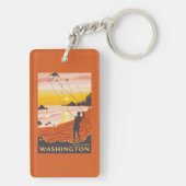 Strand u. Drachen - Moclips, Washington Schlüsselanhänger (Rückseite)