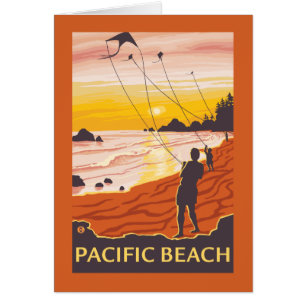 Strand u. Drachen - pazifischer Strand, Washington