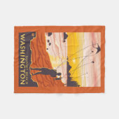 Strand u. Drachen - Sonnenuntergang-Strand, Fleecedecke (Vorderseite (Horizontal))