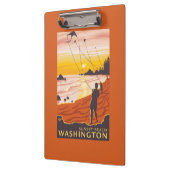 Strand u. Drachen - Sonnenuntergang-Strand, Klemmbrett (Links)