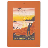 Strand u. Drachen - Sonnenuntergang-Strand, Klemmbrett (Rückseite)