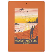 Strand u. Drachen - Washington-Küste Klemmbrett (Rückseite)
